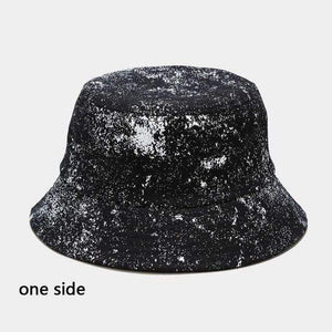 Planet Gates style2-Black / One Size Fashion Summer Reversible Black White Coconut Tree Printed Fisherman Caps Bucket Hats Gorro Pescador Men Women