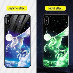 Planet Gates Style2 / For iPhone XS TOMKAS Luminous Animal Glass Case For iPhone X XS MAX XS Luxury Silicone Phone Case For iPhone 7 8 Plus Cases For iPhone 6 S 6S