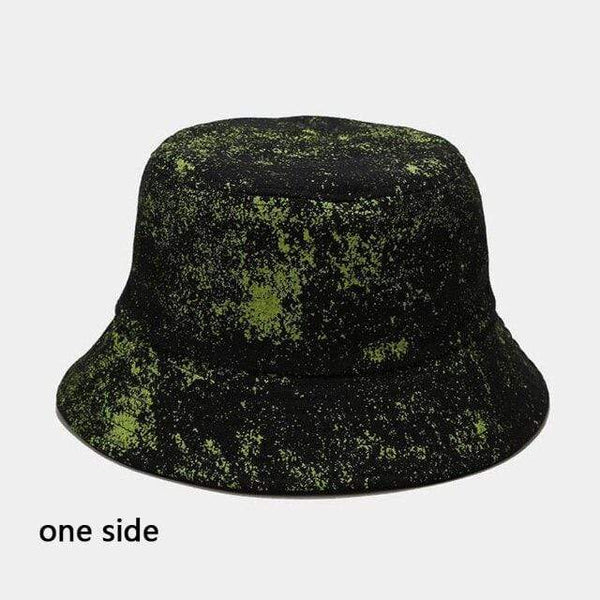 Planet Gates style2-Green / One Size Fashion Summer Reversible Black White Coconut Tree Printed Fisherman Caps Bucket Hats Gorro Pescador Men Women
