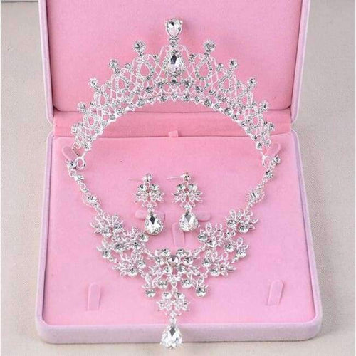 Planet Gates style3 Luxury Fashion 2018 Necklaces Earrings Tiara Rhinestone Crystal Pearl Wedding Bride Party Wholesale Bridal Jewelry Sets