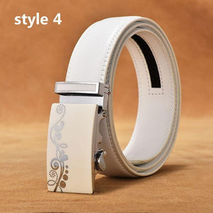 Belt Men Luxury Famous Brand Designer High Quality Male Genuine Leather Strap White Automatic Buckle Belt Ceinture Homme