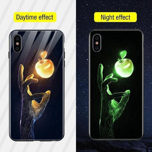 TOMKAS Luminous Animal Glass Case For iPhone X XS MAX XS Luxury Silicone Phone Case For iPhone 7 8 Plus Cases For iPhone 6 S 6S - Planet Gates