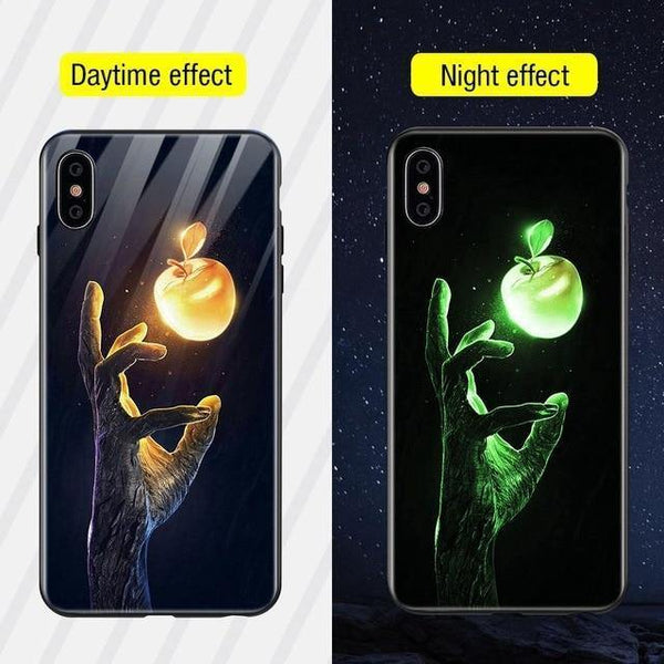 TOMKAS Luminous Animal Glass Case For iPhone X XS MAX XS Luxury Silicone Phone Case For iPhone 7 8 Plus Cases For iPhone 6 S 6S - Planet Gates