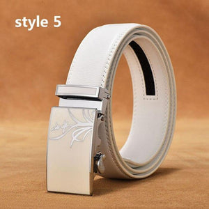 Belt Men Luxury Famous Brand Designer High Quality Male Genuine Leather Strap White Automatic Buckle Belt Ceinture Homme