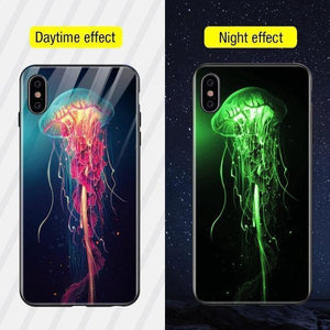 Planet Gates Style7 / For iPhone XS TOMKAS Luminous Animal Glass Case For iPhone X XS MAX XS Luxury Silicone Phone Case For iPhone 7 8 Plus Cases For iPhone 6 S 6S