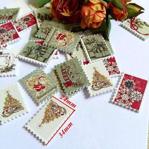 100Pcs/lot Christmas Theme Wooden Buttons Square Sewing Children Buttons For Christmas Plaque Clothes Ornament Diy - Styles 3