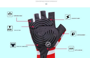 Planet Gates Stylish Cycling Gloves Half Finger Men Women Sports Shockproof Bike Gloves GEL Racing Bicycle Gloves with Cycling Socks Cap Set