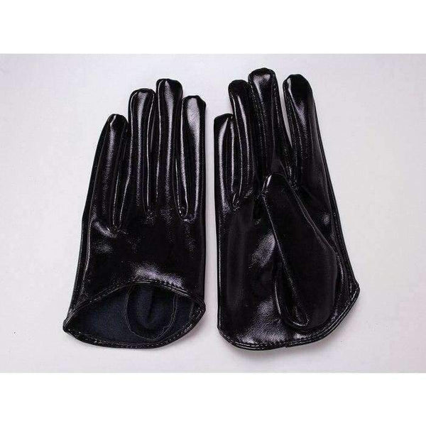 Planet Gates Stylish PU Leather Half Palm Gloves Mittens Women Wrist Short Gloves Gothic Rock