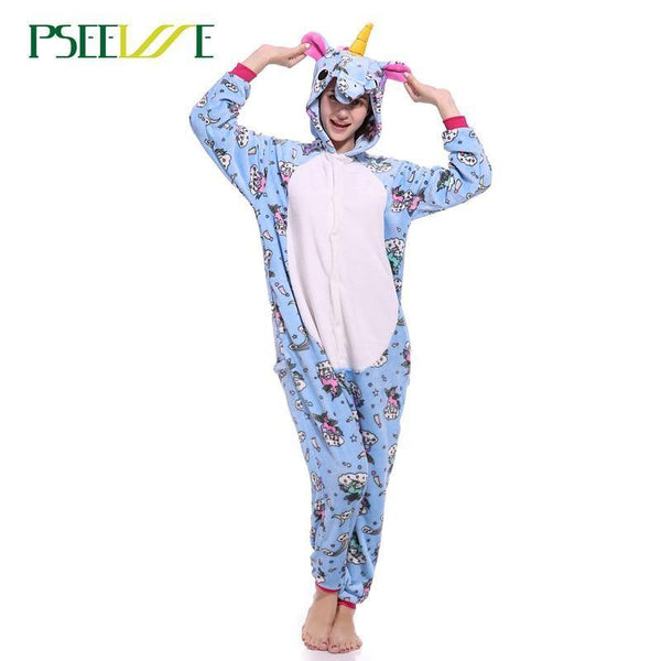 Planet Gates Su Liwen / S Animal Pajamas Flannel Winter Women Men Unicorn Stitch Panda Pikachu Onesie Sleep lounge Sleepwear