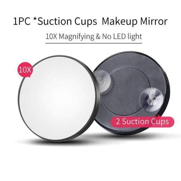 Planet Gates Suction cup mirror Mirror Folding 10x Magnification Makeup Mirror Compact Stand Hand Cosmetic Mirror Woman Pocket Mirrors vanity Lamp