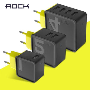 Planet Gates Sugar Mobile Phone Charger, ROCK 5V1A 5V2.4A 5V4A Universal Travel Phone USB Charger, 1 2 4 USB Wall Charger for iPhone Adapter