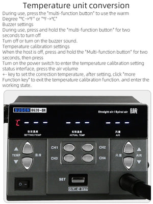 Planet Gates SUGON 8620DX 1000W Hot Air Rework Station Microcomputer Temperature Control BGA Rework Station Curved Nozzle Welding Repair