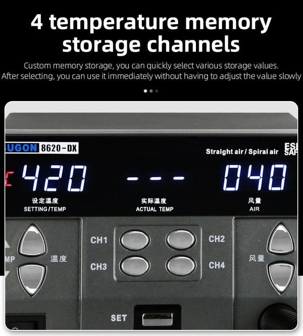 Planet Gates SUGON 8620DX 1000W Hot Air Rework Station Microcomputer Temperature Control BGA Rework Station Curved Nozzle Welding Repair