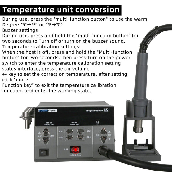 Planet Gates SUGON 8620DX 1000W Hot Air Rework Station Microcomputer Temperature Control BGA Rework Station Curved Nozzle Welding Repair