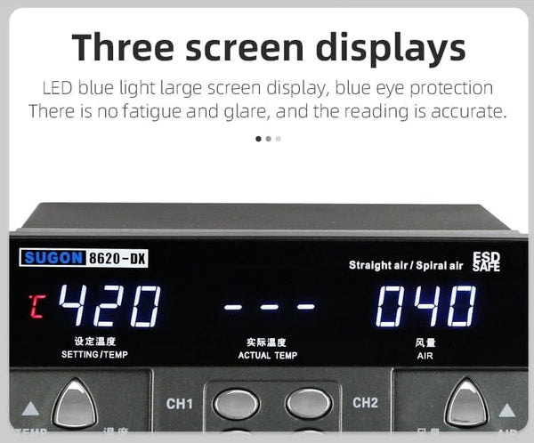 Planet Gates SUGON 8620DX 1000W Hot Air Rework Station Microcomputer Temperature Control BGA Rework Station Curved Nozzle Welding Repair
