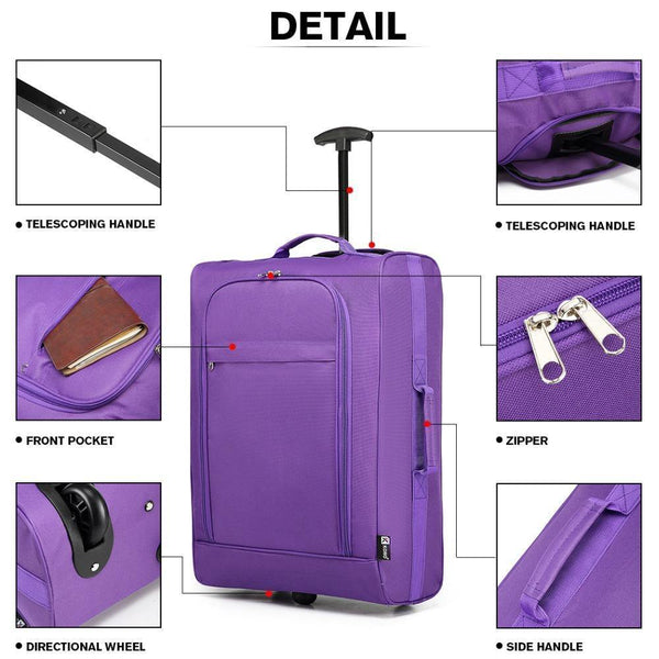 Planet Gates Suitcase Hand Luggage Trolley Case Travel Bags High Quality Oxford Soft Shell 2 Wheels Light Weight 20 Inch Purple K1873