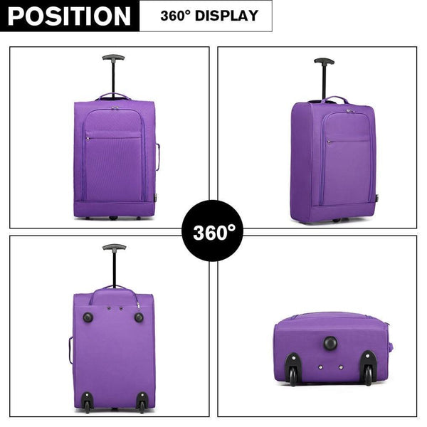 Planet Gates Suitcase Hand Luggage Trolley Case Travel Bags High Quality Oxford Soft Shell 2 Wheels Light Weight 20 Inch Purple K1873