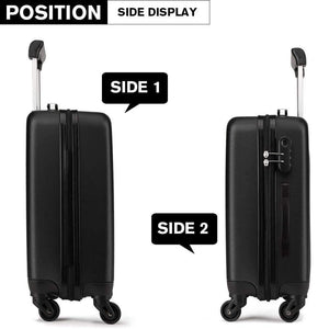 Planet Gates Suitcase Rolling Hand Luggage 4 Wheels Spinner Trolley Case Carry on Travel Bag Hardside ABS 19 24 28 Inch Set Black K1872