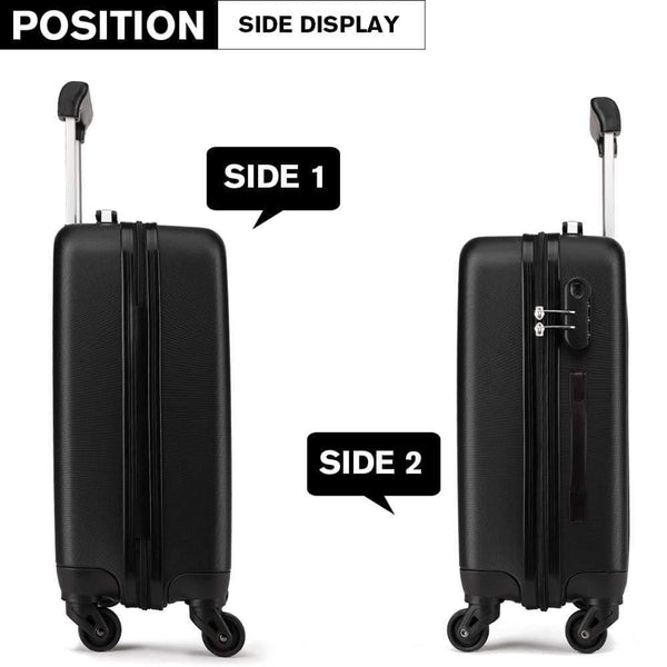 Planet Gates Suitcase Rolling Hand Luggage 4 Wheels Spinner Trolley Case Carry on Travel Bag Hardside ABS 19 24 28 Inch Set Black K1872