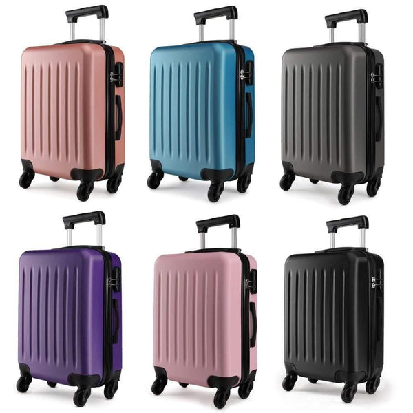 Planet Gates Suitcase Rolling Hand Luggage 4 Wheels Spinner Trolley Case Carry on Travel Bag Hardside ABS 19 24 28 Inch Set Black K1872