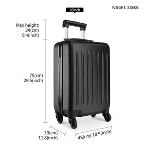 Planet Gates Suitcase Rolling Hand Luggage 4 Wheels Spinner Trolley Case Carry on Travel Bag Hardside ABS 19 24 28 Inch Set Black K1872