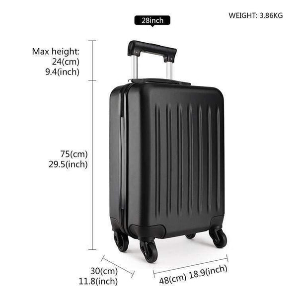 Planet Gates Suitcase Rolling Hand Luggage 4 Wheels Spinner Trolley Case Carry on Travel Bag Hardside ABS 19 24 28 Inch Set Black K1872