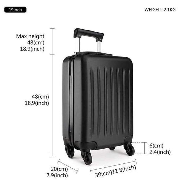 Planet Gates Suitcase Rolling Hand Luggage 4 Wheels Spinner Trolley Case Carry on Travel Bag Hardside ABS 19 24 28 Inch Set Black K1872
