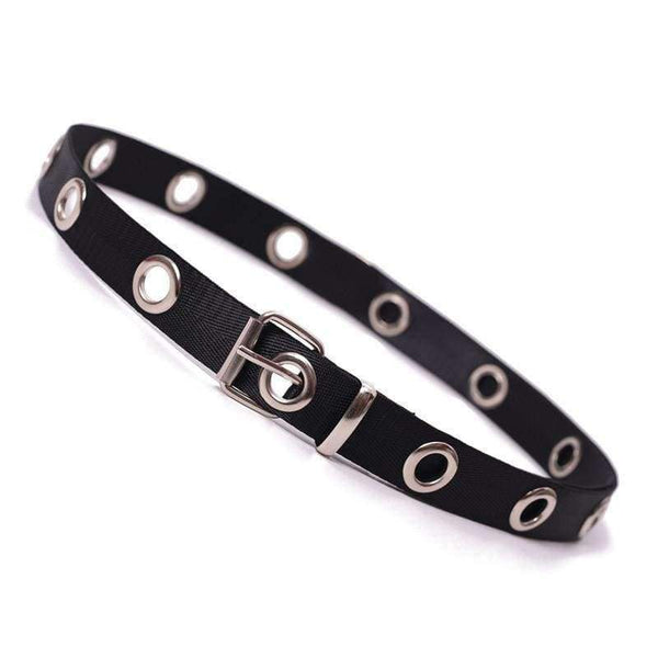 Planet Gates SUMEIKE Thin Canvas Waist Belts for Women Pin Buckle Black Punk Style Women Belt Ladies Jeans Accessories