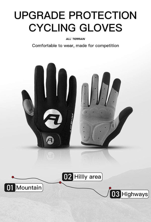 Planet Gates Summer Bicycle Full Finger Cycling Bike Gloves Absorbing Sweat for Men and Women Bicycle Riding Outdoor Sports Protector