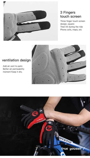 Planet Gates Summer Bicycle Full Finger Cycling Bike Gloves Absorbing Sweat for Men and Women Bicycle Riding Outdoor Sports Protector