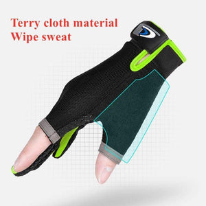 Planet Gates Summer Cycling Gloves Men Mesh Breathable Thin Fishing Gloves Anti Slip Half Finger Sports Bicycle Gloves