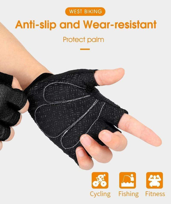 Planet Gates Summer Cycling Gloves Shockproof Thicken Pad Half Finger Cycling Gloves for Sport Hiking MTB Motorcycle Bike Gloves