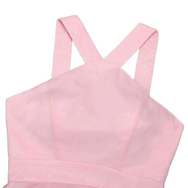 Planet Gates Summer Elegant Bridesmaid Dresses Chiffon Halter Wedding Formal Occasion Women Ladies Criss-cross Shoulder Dresses