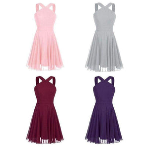 Planet Gates Summer Elegant Bridesmaid Dresses Chiffon Halter Wedding Formal Occasion Women Ladies Criss-cross Shoulder Dresses