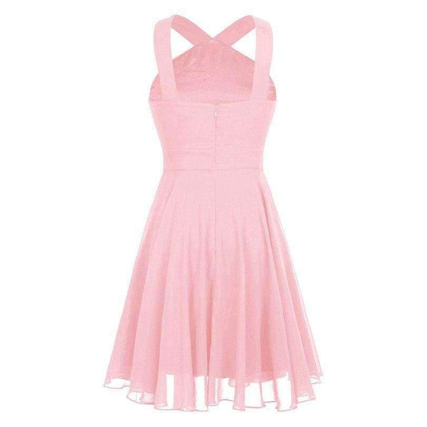 Planet Gates Summer Elegant Bridesmaid Dresses Chiffon Halter Wedding Formal Occasion Women Ladies Criss-cross Shoulder Dresses
