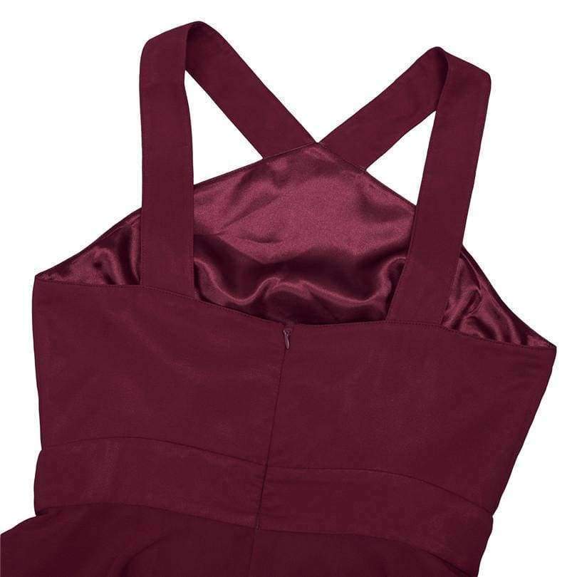 Planet Gates Summer Elegant Bridesmaid Dresses Chiffon Halter Wedding Formal Occasion Women Ladies Criss-cross Shoulder Dresses