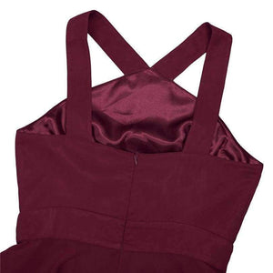 Planet Gates Summer Elegant Bridesmaid Dresses Chiffon Halter Wedding Formal Occasion Women Ladies Criss-cross Shoulder Dresses