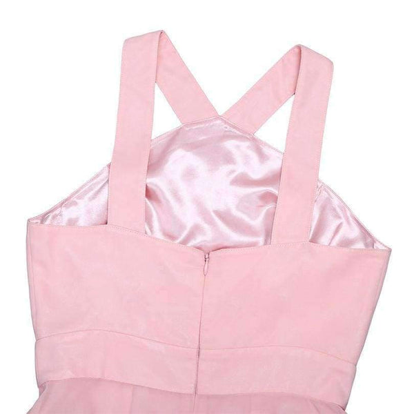 Planet Gates Summer Elegant Bridesmaid Dresses Chiffon Halter Wedding Formal Occasion Women Ladies Criss-cross Shoulder Dresses