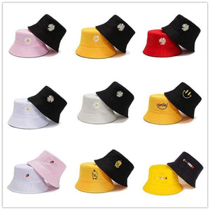 Planet Gates Summer Hats for Women Bob Two-side Unisex Embroidery Bucket Hat Fishing Outdoor Cap Men Sunscreen Hats Fisherman Chapeau Femme