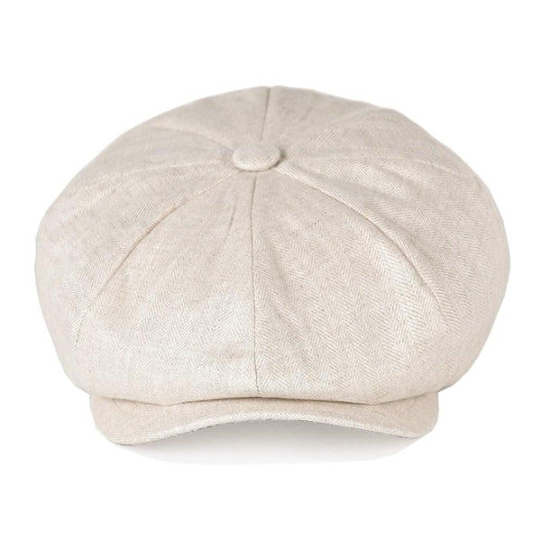 Planet Gates Summer Linen Newsboy Cap Men Women Herringbone Bakerboy Caps Lightweight Breathable Flat Hat Apple Beret Hats 007