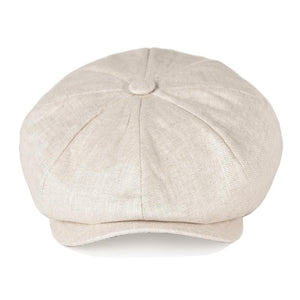 Planet Gates Summer Linen Newsboy Cap Men Women Herringbone Bakerboy Caps Lightweight Breathable Flat Hat Apple Beret Hats 007
