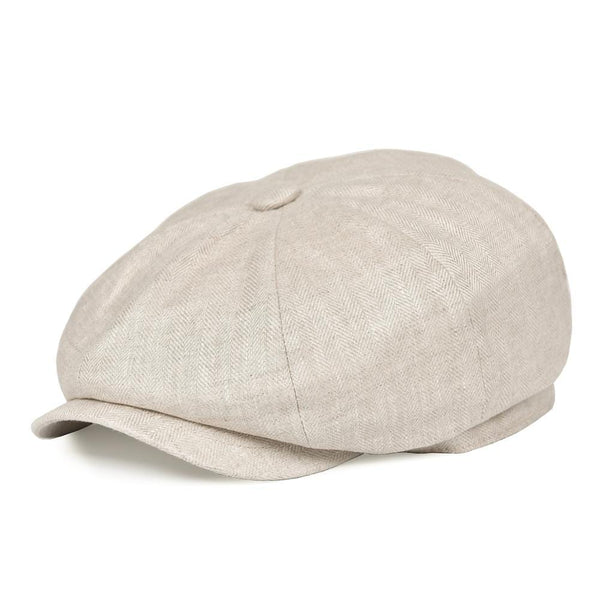 Planet Gates Summer Linen Newsboy Cap Men Women Herringbone Bakerboy Caps Lightweight Breathable Flat Hat Apple Beret Hats 007