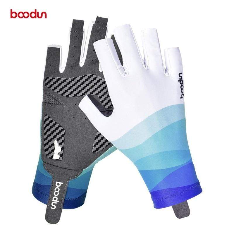 Planet Gates Summer Men Women Fishing Gloves Half Finger Breathable Cool Fabric Non-Slip Silicone Lure Fishing Sailing Sports Glove