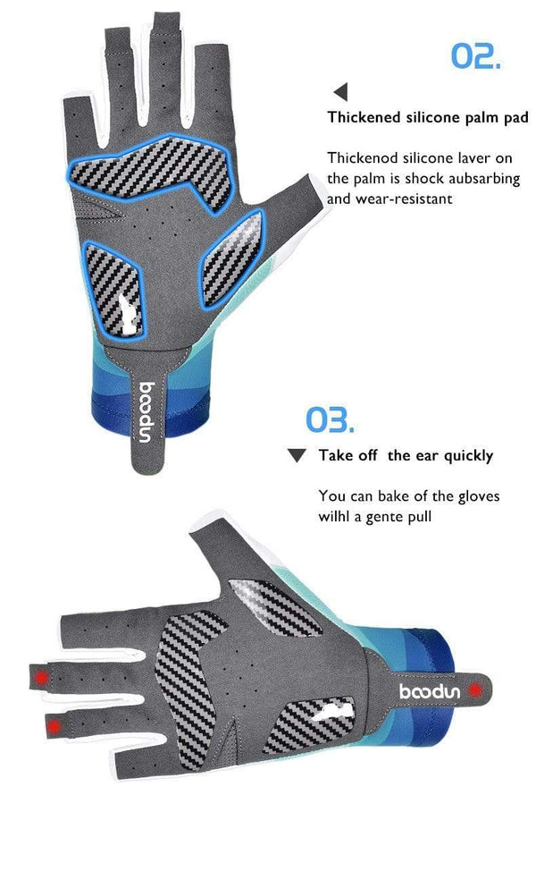 Planet Gates Summer Men Women Fishing Gloves Half Finger Breathable Cool Fabric Non-Slip Silicone Lure Fishing Sailing Sports Glove