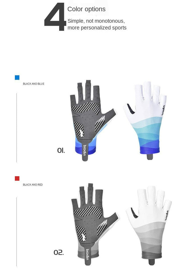Planet Gates Summer Men Women Fishing Gloves Half Finger Breathable Cool Fabric Non-Slip Silicone Lure Fishing Sailing Sports Glove