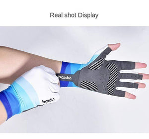 Planet Gates Summer Men Women Fishing Gloves Half Finger Breathable Cool Fabric Non-Slip Silicone Lure Fishing Sailing Sports Glove