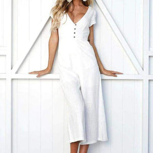 Planet Gates Summer womens romper  V-Neck Short Sleeve Strappy Holiday Long Playsuits Trouser Jumpsuit mamelucos womens jumpsuit  x3067