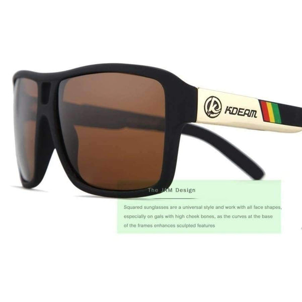 Planet Gates sunglass 201 KDEAM Sport Sunglasses Men Polarized HD lens zonnebril mannen Square Sun Glasses Women Eyewear 6 Colors UV400