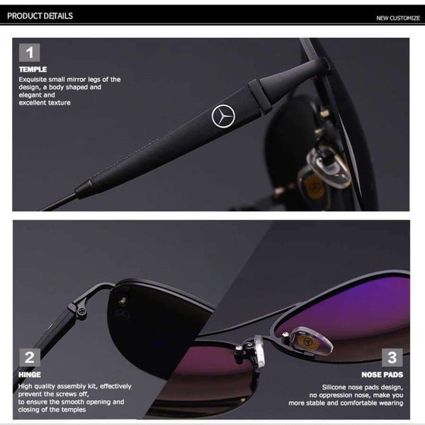 Слънчеви очила Planet Gates Черни НОВИ мъжки поляризирани слънчеви очила Mercedes за шофиране UV жаба огледални слънчеви очила