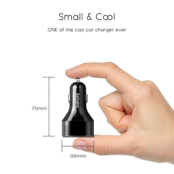 Planet Gates Suntaiho 3.0 Quick Type C Micro USB LED Car Charger for iPhone 8 plus 5V3A Dual USB Mobile Phone Tablet Car-charger galaxy S8 S9